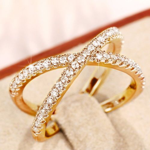 Pièce Bague glamour en cubique de zircones, cadeau de la Saint-Valentin, bijoux pour mariage et fête, cadeaux pour la Saint-Valentin, maman, mère, - SHEIN - Modalova
