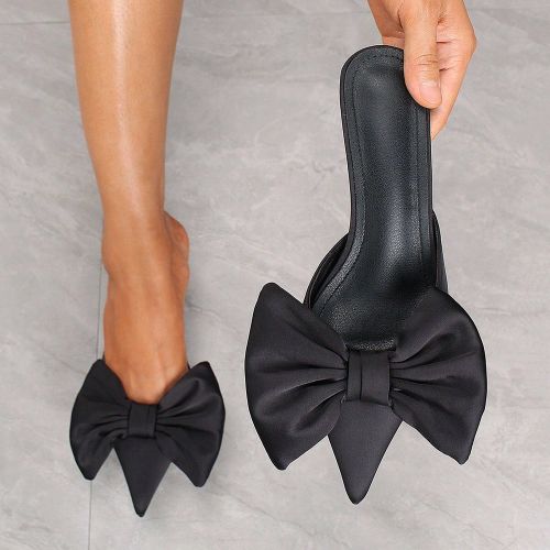 Chaussures Mules À Talons Hautss Et Sandales À Talons Chaton Avec Nœud Papillon - SHEIN - Modalova