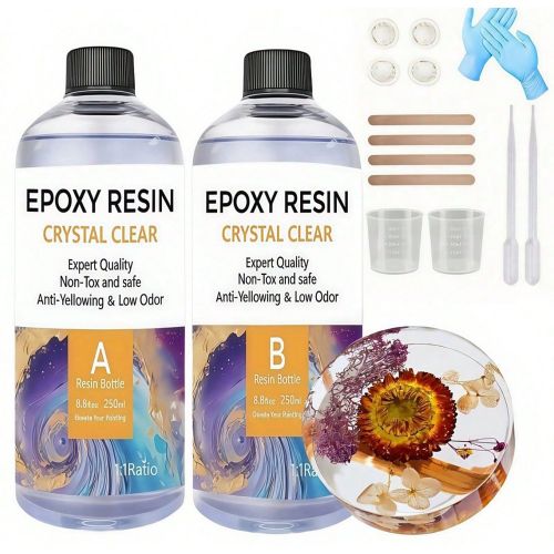 Kit de résine époxy cristal 500 ml - Kit de résine époxy pour plateau de table - Résine époxy pour moules de résine, plateau de table, résine - SHEIN - Modalova