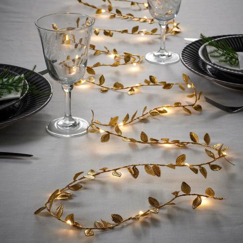 Pièce Lumières décorations de vacances, Guirlande lumineuse à feuilles d'argent et fil de cuivre LED, 2m/20 lumières, 5m/50 lumières - SHEIN - Modalova