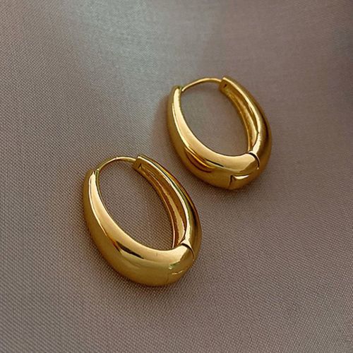 Paire De Boucles D'oreille Élégantes, Études De Conception De Goutte D'eau Ellipse Creuse - SHEIN - Modalova