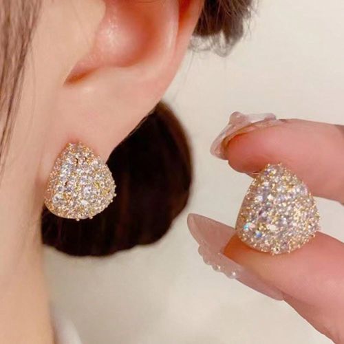 Paire De Boucles D'oreilles De Mariage Féminines, Élégantes, Personnalisées, En Forme De Goutte D'eau En Zircone Cubique Exquises Et À La Mode - SHEIN - Modalova