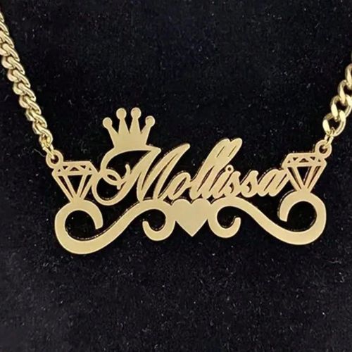 Un collier en acier inoxydable de style hip-hop de rue, personnalisable avec des noms anglais exclusifs, convient aux fashionistas pour porter lors de - SHEIN - Modalova