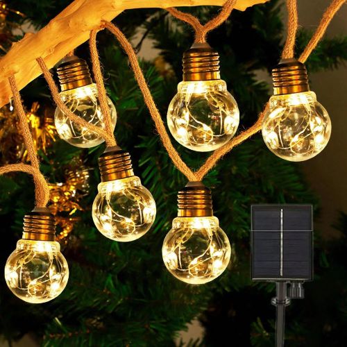 M/10 LED ou 6 m/16 LED Guirlande lumineuse solaire vintage en corde colorée, décoration lumineuse pour jardin extérieur, décoration d'automne pour - SHEIN - Modalova