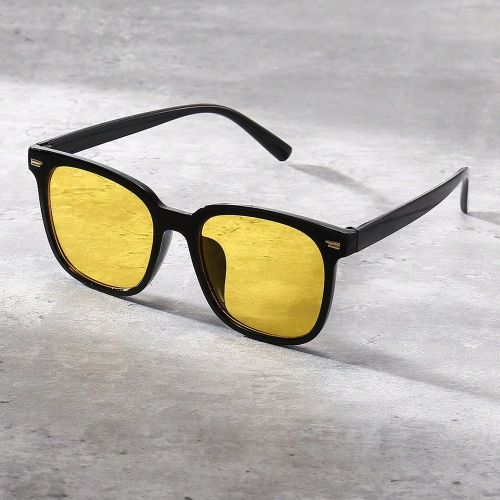 Pièce Lunettes de mode à monture carrée Y2K, pour la plage, l'été, le port quotidien et la photographie. Accessoires de lunettes de soleil décon - SHEIN - Modalova