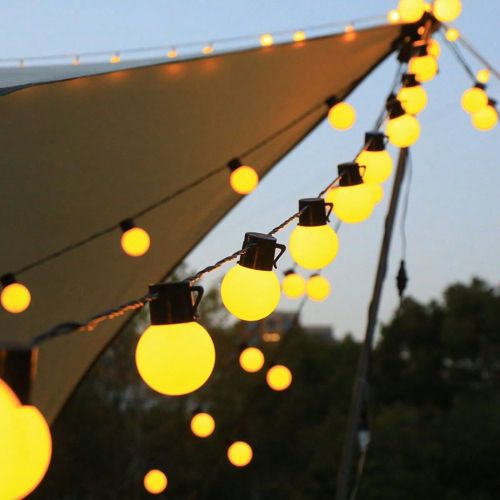 Une guirlande de lumières à ampoules LED, des ampoules G50, des ampoules à boules en plastique blanches, convient pour le camping en plein air, un - SHEIN - Modalova