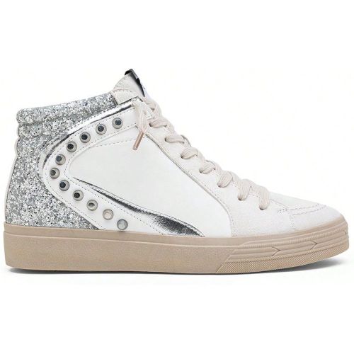Baskets montantes avec détails de paillettes et de clous - SHEIN - Modalova
