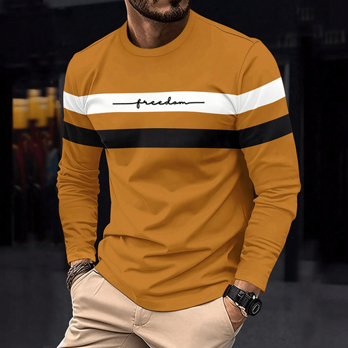 Tee-shirt à manches longues col rond, style casual, sport, fitness, vacances à la plage. Printemps/Automne, pour l'automne - SHEIN - Modalova