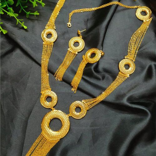 Pièces Ensemble de bijoux Collier et Boucles d'oreilles à Long franges Plaqué Ors, Convient pour Africaine, Mariée de Dubaï, Mariage, Fête, Fest - SHEIN - Modalova