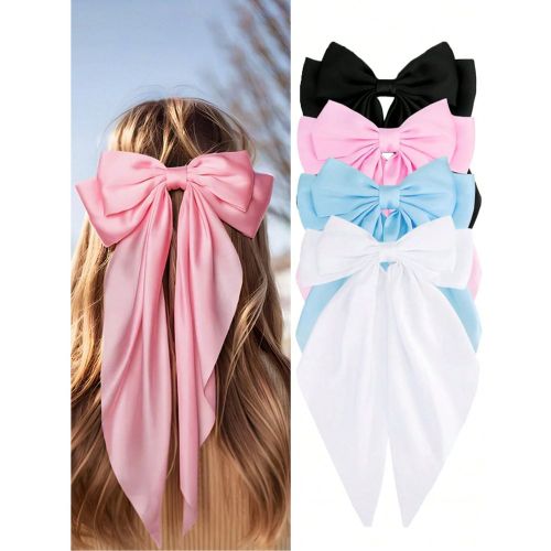 Pièces Pinces à cheveux avec nœuds, nœud noir, nœud blanc, nœud rose, nœud bleu. Pinces à cheveux avec nœud en ruban, pinces à cheveux avec - SHEIN - Modalova