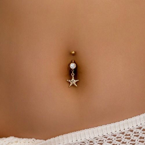 Pièce Anneau de nombril charmé par la vie marine en forme d'étoile de mer, bague de nombril de vacances d'été, bijoux de corps de plages - SHEIN - Modalova