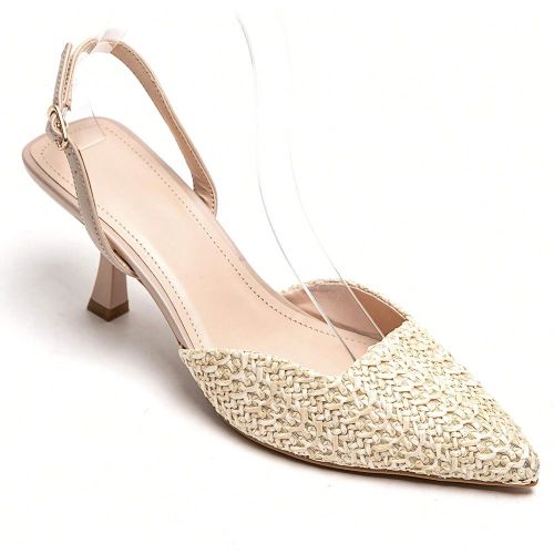 Escarpins slingback à talon bloc avec nœud décoratif – Style élégant et féminin - SHEIN - Modalova