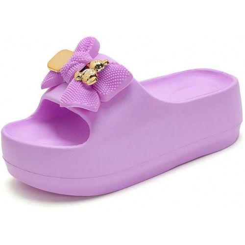 Sandales mules à semelle épaisse avec décoration élégante en nœud de mode - SHEIN - Modalova