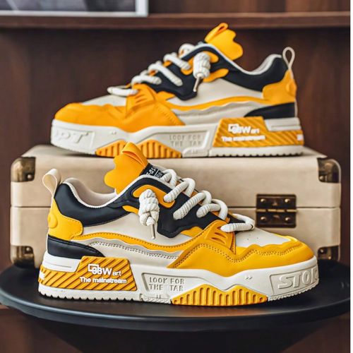 Nouvelles Baskets de mode décontractéess à tige basse, design unique avec semelle épaisse, chaussures de sport color block - SHEIN - Modalova
