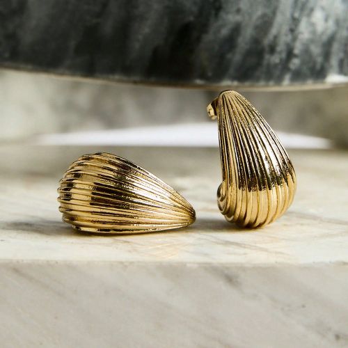 Paire de boucles d'oreilles à goutte d'eau et motif rayé en acier inoxydable, hypoallergéniques et résistantes à la décoloration, à la mode et - SHEIN - Modalova