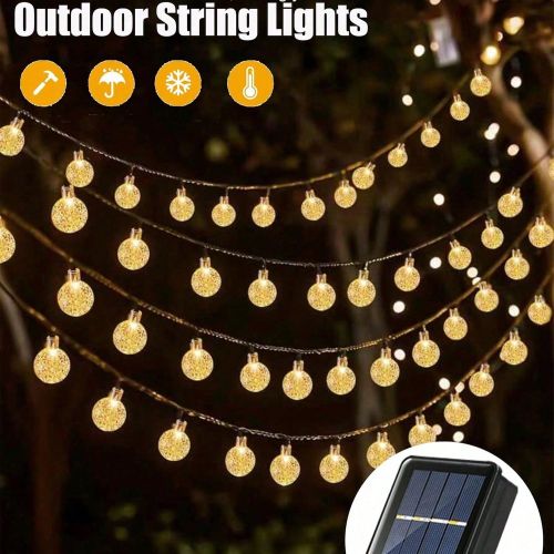 Pièce Guirlande lumineuse solaire à LED de 5 m/7 m/12 m/20 m/50 m/100 m, 8 modes, étanche, décoration pour fête en plein air/jardin/cour - SHEIN - Modalova