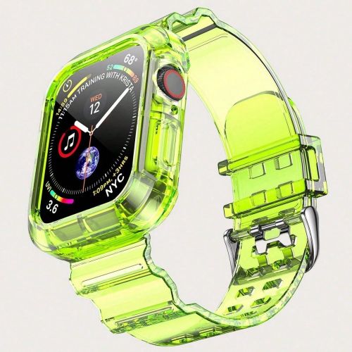 Bracelet sport transparent 2 en 1 avec coque antichoc, compatible avec Apple Watch 40 mm, 41 mm, 42 mm, 38 mm, 44 mm, 45 mm, 46 mm, 49 mm, pour femmes - SHEIN - Modalova