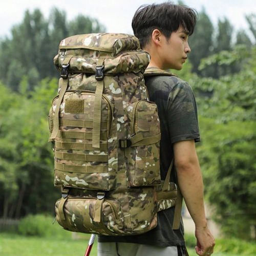 Grand sac à dos tactique de plein air imperméable et résistant aux rayures, camouflage, sac de travail multifonctionnel de 100 L, sac d'alpinisme, - SHEIN - Modalova