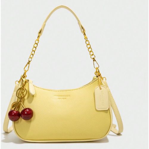 Nouveau sac à bandoulière mode classique de couleur unie en tissu PU imperméable avec motif lettre décoratif. Convient pour le shopping, peut êtr - SHEIN - Modalova