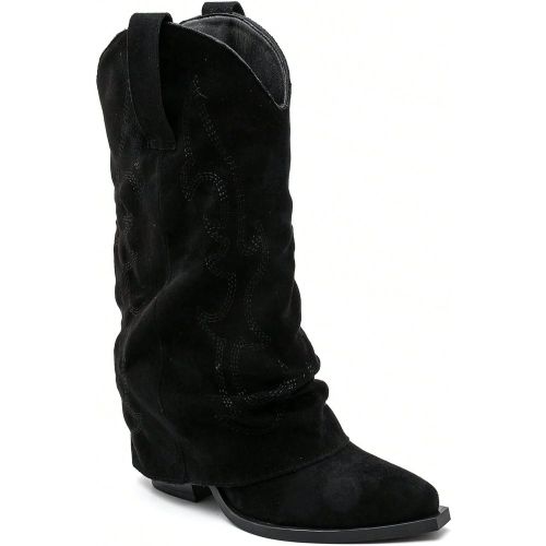 Bottes santiags – Bottes western chic à talon bas, noir, camel et beige - SHEIN - Modalova