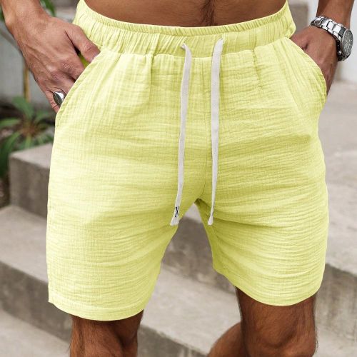 Short en coton 100% décontractés avec cordon de serrage à la taille et poches - SHEIN - Modalova