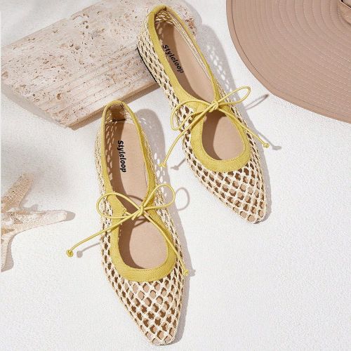Sandales compensées à plateforme avec détail tressés, sandales à talons hauts minimalistes à bande élastique ajourée et semelle épaisse, conv - SHEIN - Modalova
