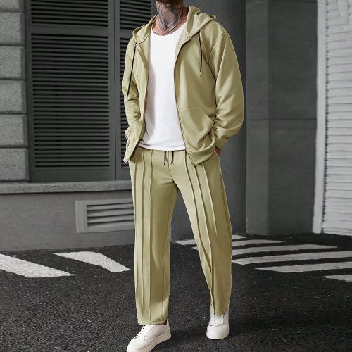 Ensemble casual composé d'un sweat-shirt à capuche et d'un pantalon de couleur unie - SHEIN - Modalova