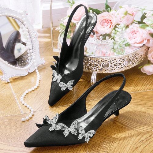 Nouvelles chaussures muless à bout pointu rouge, ajourées avec un talon fin - SHEIN - Modalova