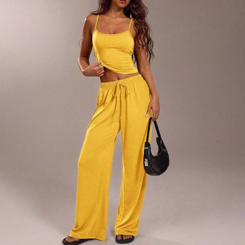 Ensemble décontracté de vacances débardeur vert et pantalon - SHEIN - Modalova