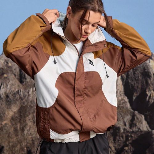 Vestes d'extérieurs, vestes d'extérieur color block à capuches, vestes color blocks, vestes à coque blanche et marron, color block, vestes à coul - SHEIN - Modalova