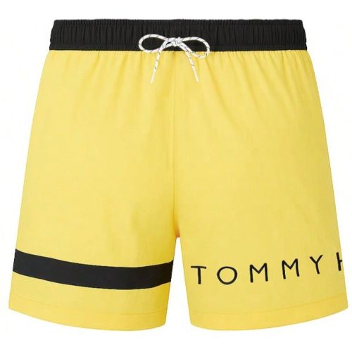 Mid Length Men's Swim Trunks Marigold Yellow - SHEIN - Modalova