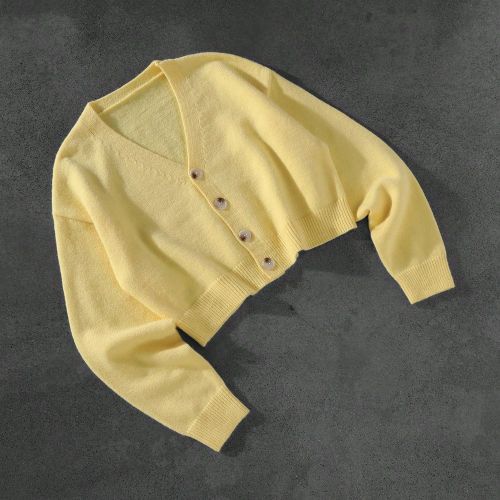 Cardigan décontracté léger à col en V et boutonnage simple, couleur unie,, automne - SHEIN - Modalova