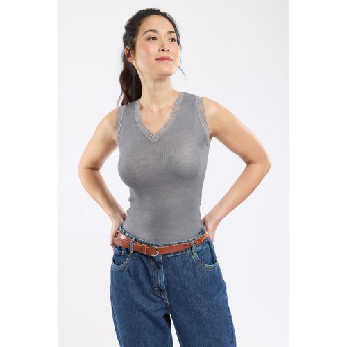 Débardeur col dentelle - laine et soie - ARMOR LUX FR - Modalova