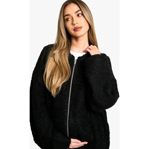 Maternité Borg Blouson Bomber Oversize Tricoté - 36 - boohoo - Modalova