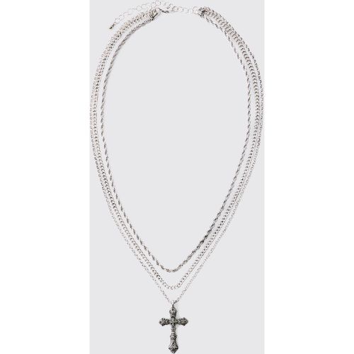 Collier à chaînes croisées - ONE SIZE - Boohooman - Modalova