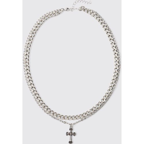 Collier à chaînes croisées en - ONE SIZE - Boohooman - Modalova