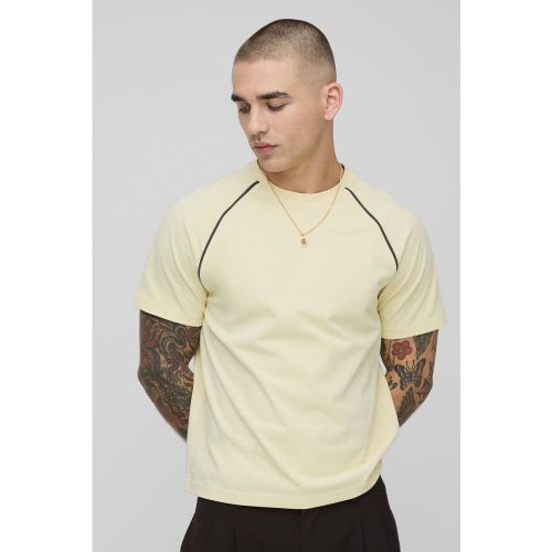 T-shirt oversize à surpiqûres contrastantes - S - Boohooman - Modalova