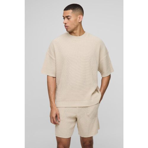 Ensemble côtelé avec t-shirt et short - S - Boohooman - Modalova