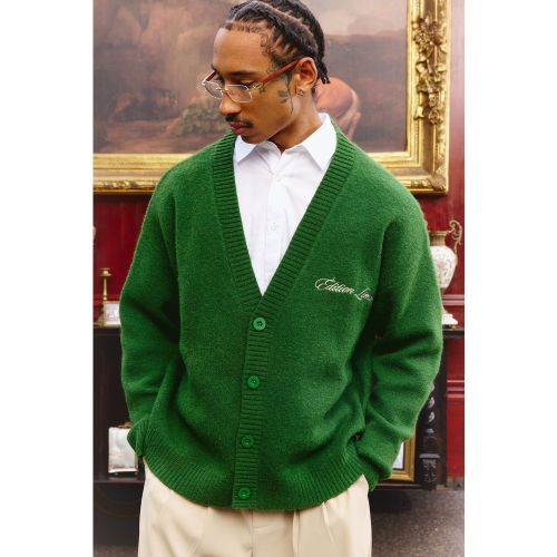 Cardigan oversize universitaire en maille - S - Boohooman - Modalova