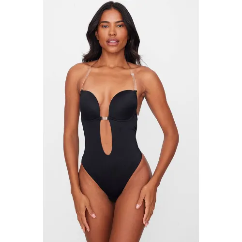 Black Body Gainant À Décolleté Plongeant | Taille Small - PrettyLittleThing - Modalova