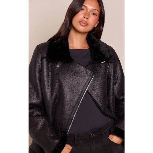 Black Aviateur Surdimensionné En Synthétique | Taille 32 - PrettyLittleThing - Modalova
