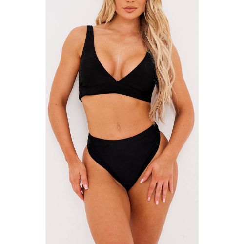 Washed Black Bas De Bikini Taille Haute Et Coupe Échancrée Mix & Match | Taille 32 - PrettyLittleThing - Modalova