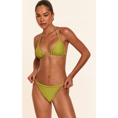 Olive Bas De Bikini Tanga À Bordure Tressée | Taille 42 - PrettyLittleThing - Modalova