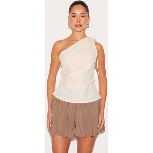 Haut Long Asymétrique Froncé Imprimé En Tissu Léger | Taille 32 - PrettyLittleThing - Modalova