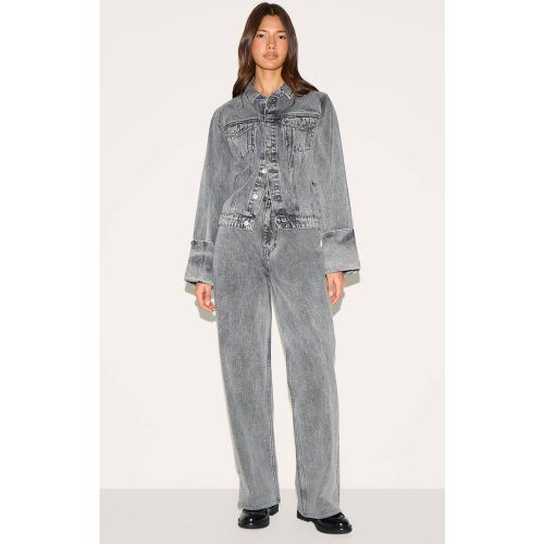 Ice Grey Jean Large Taille Mi-haute | Taille 32 - PrettyLittleThing - Modalova