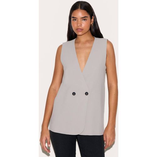 Ash Grey Gilet Long Oversize Coupe Boxy | Taille 36 - PrettyLittleThing - Modalova