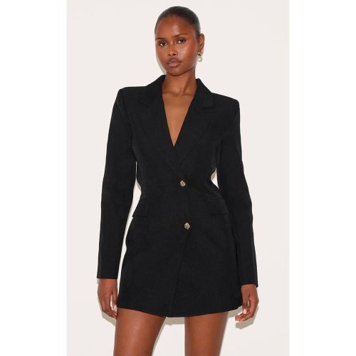 Black Robe Blazer Cintrée À Boutons Dorés | Taille 42 - PrettyLittleThing - Modalova