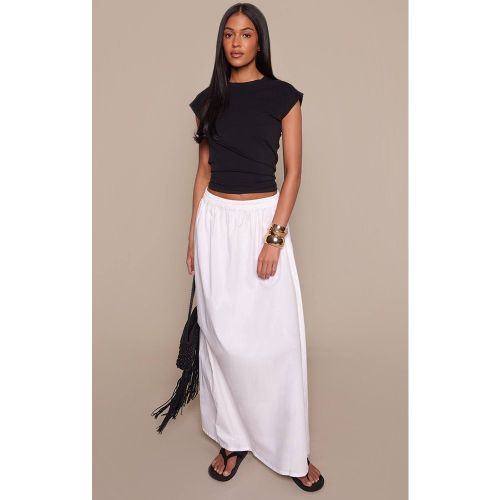 White Jupe Longue Évasée En Popeline De Coton Pour Grandes Tailles | Taille 36 - PrettyLittleThing - Modalova