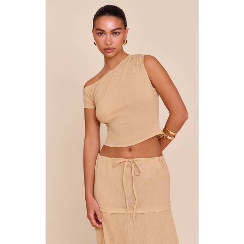 Sand Haut Asymétrique Épaules Dénudées En Gaze De Coton | Taille 42 - PrettyLittleThing - Modalova