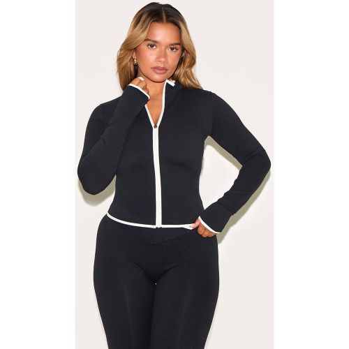 Black Veste Zippée Active Olive Shape À Bandes Contrastantes | Taille XL - PrettyLittleThing - Modalova